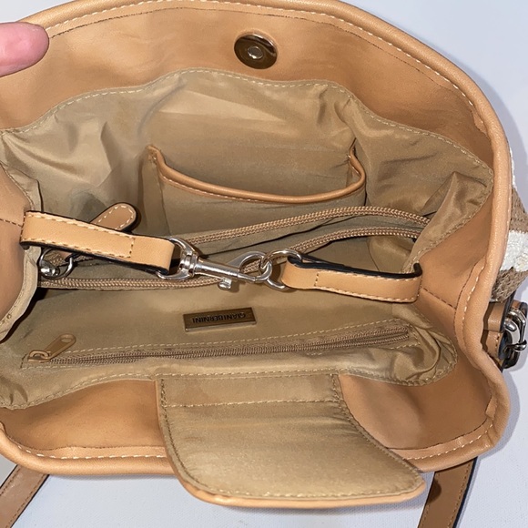 Giani Bernini Striped Two Tone Straw Bucket Crossbody Bag (Used) - Picture 11 of 15